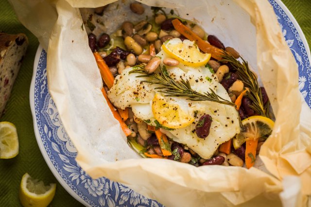 Netherlands, Cod and Beans en Papilotte