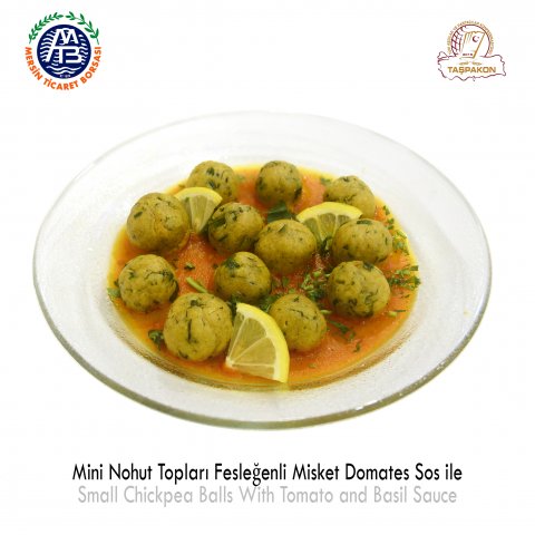 Small Chickpea Balls with Tomato and Basil Sauce